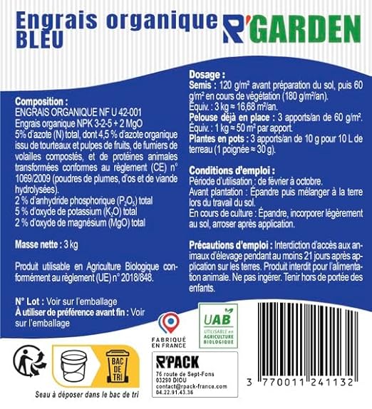 💙 Engrais Bleu Organique Premium 🌿 | Utilisable en Agriculture Biologique 🌱 | Nutrition Complète & Naturelle 🍃 | Pour des Cultures Vigoureuses 🌾