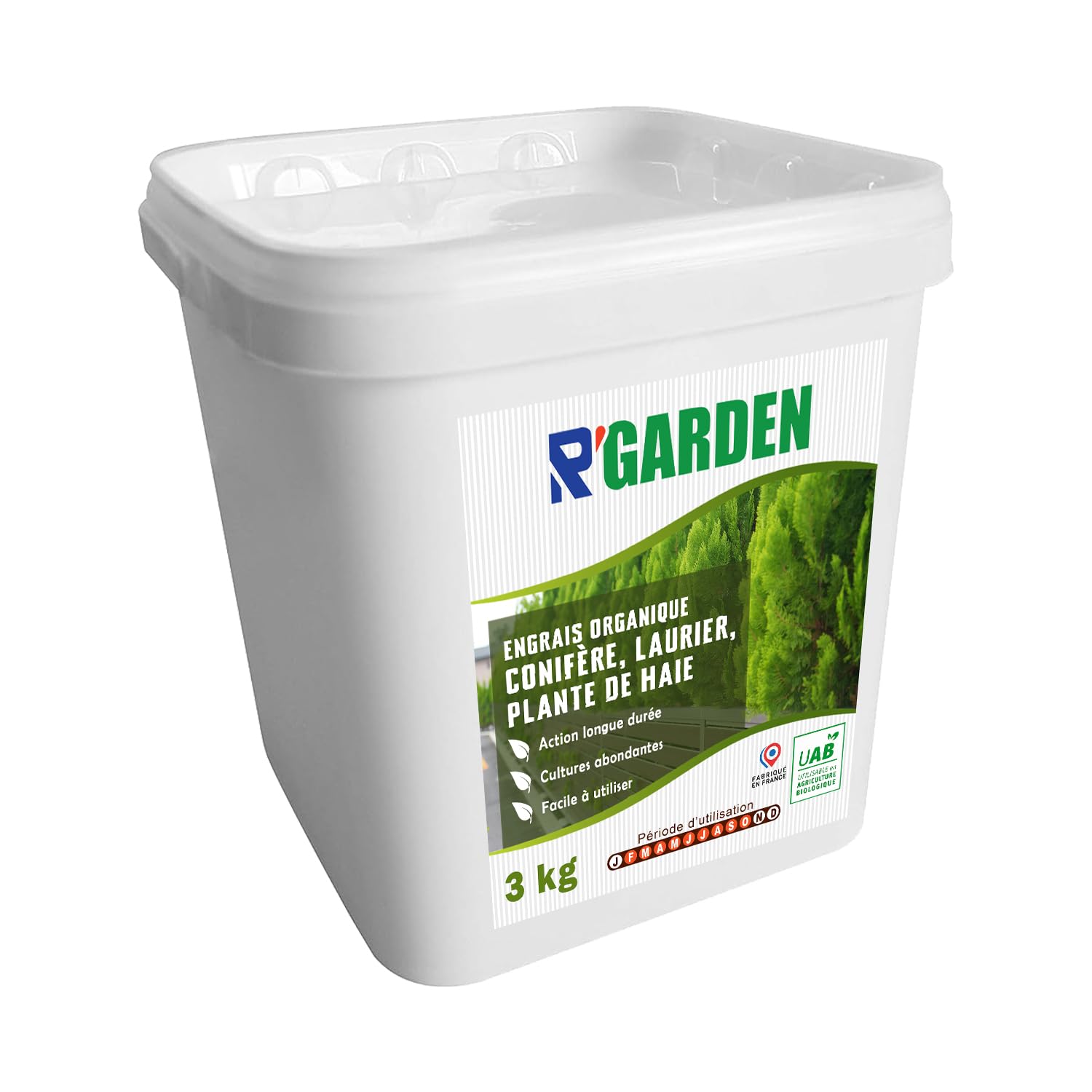 🌲 R’GARDEN – Engrais Organique Conifères, Lauriers & Plantes de Haie 🌿 | Action Longue Durée ⏳ | Reprise Vigoureuse & Feuillage Dense 💪 | UAB (Agriculture Biologique) ✅ | Conditionné en France 🇫🇷