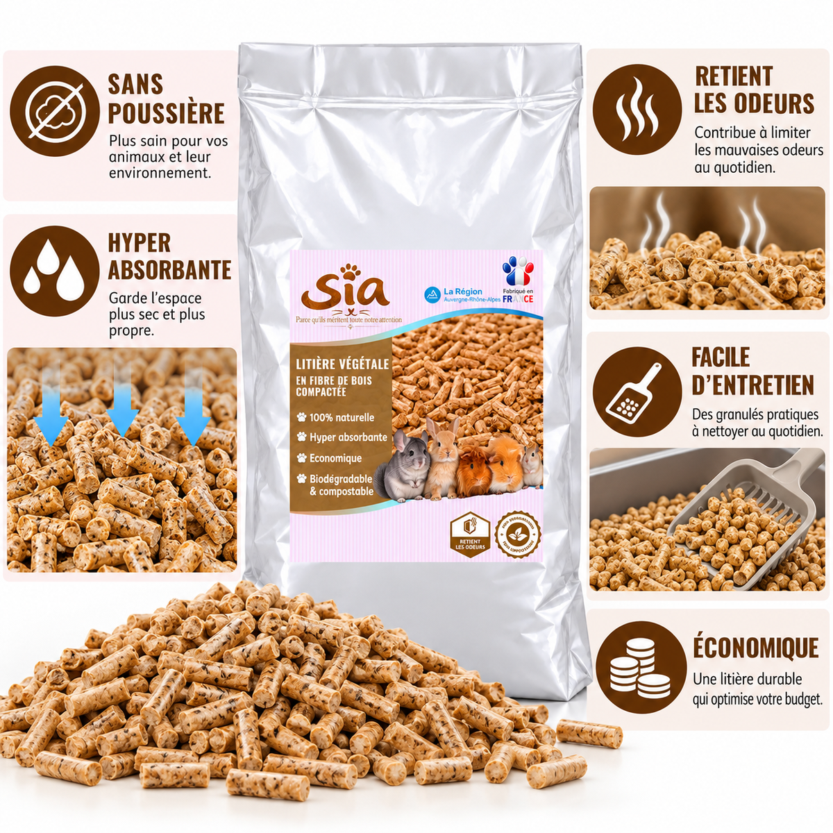 🐱🌿 SIA Litière végétale petit animal