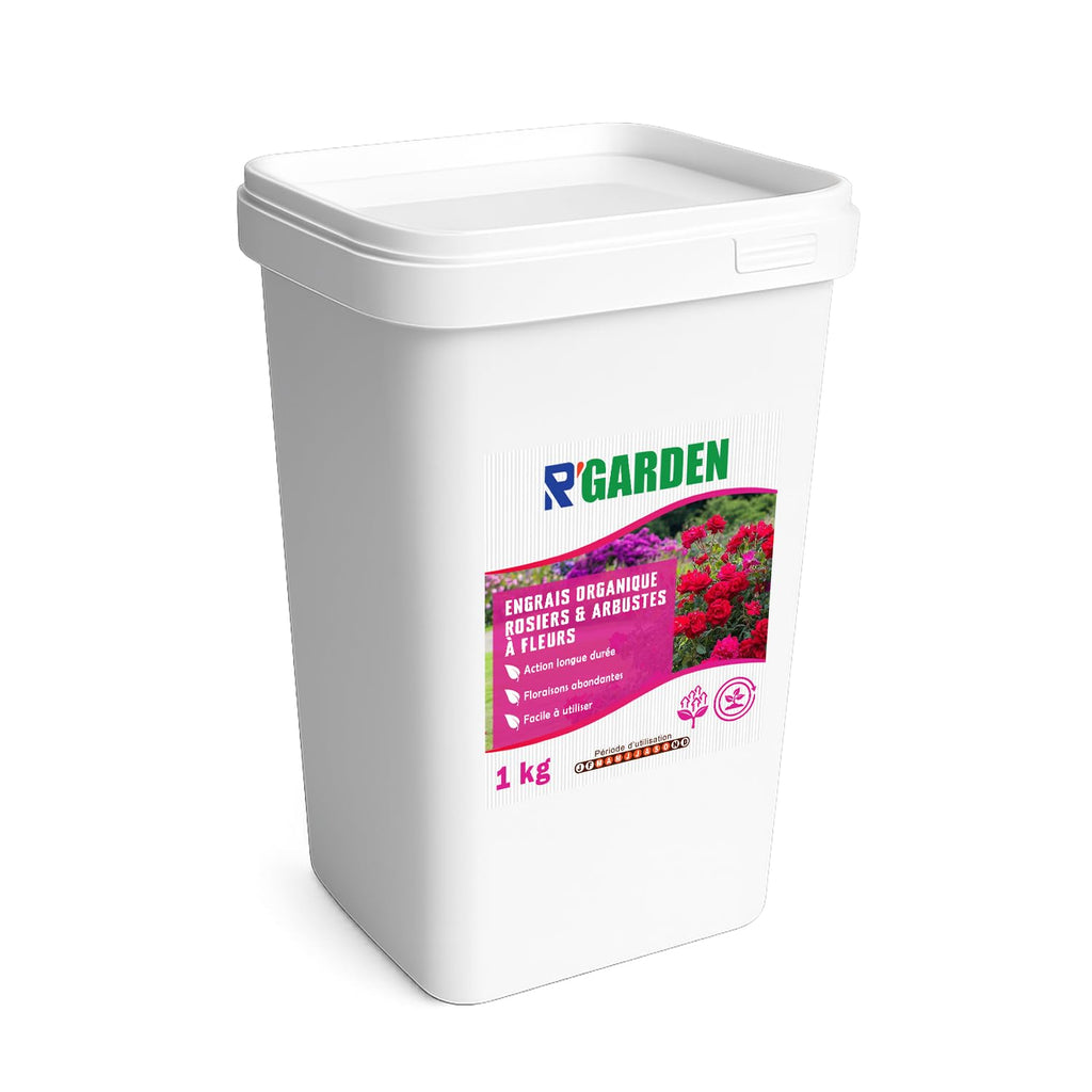 🌹 R’GARDEN – Engrais Organique Rosiers & Arbustes à Fleurs 🌿 | Croissance, Floraison & Feuillage Renforcés 🌸 | Utilisable en Agriculture Biologique ✅ | Fabriqué en France 🇫🇷