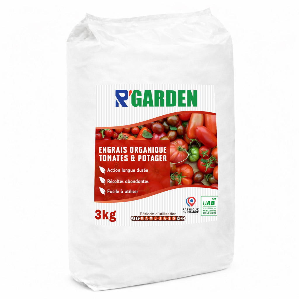 🍅 R’GARDEN – Engrais Organique Tomates & Potager 🌿 | Engrais Naturel Longue Durée ⏳ | Récoltes Abondantes 🌱 | Utilisable en Agriculture Biologique ✅ | Fabriqué en France 🇫🇷