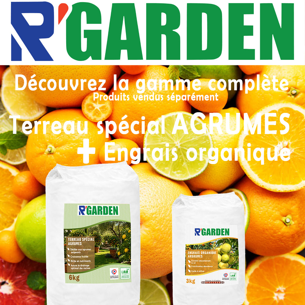🍋 Terreau Spécial Agrumes – Terreau pour Citronnier, Oranger, Mandarinier et Kumquat – Favorise la Floraison et la Fructification – Utilisable en Agriculture Biologique – Fabriqué en France