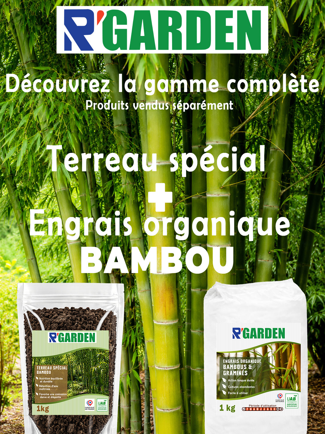 💚 Terreau Spécial Bambou et Graminées – Terreau Prêt à l'Emploi – Nutrition Équilibrée – Utilisable en Agriculture Biologique – Fabriqué en France