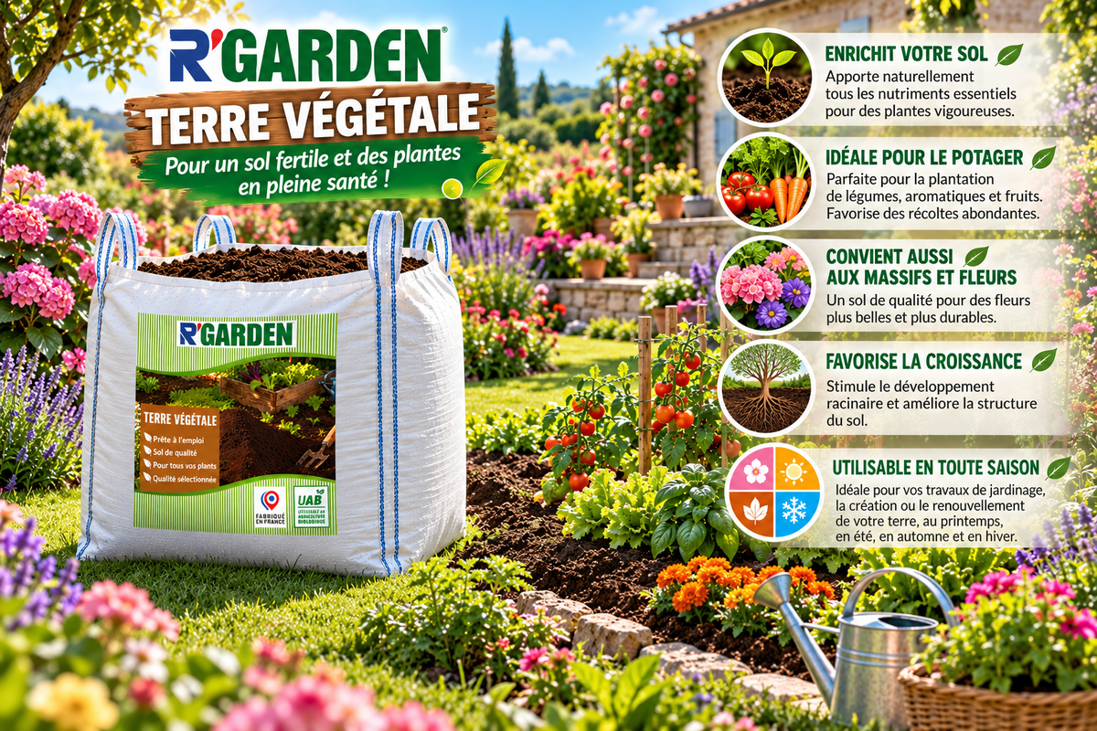 🌱Terre Végétale Naturelle 🌿 | Potager, Pelouse & Jardin – Prête à l’Emploi