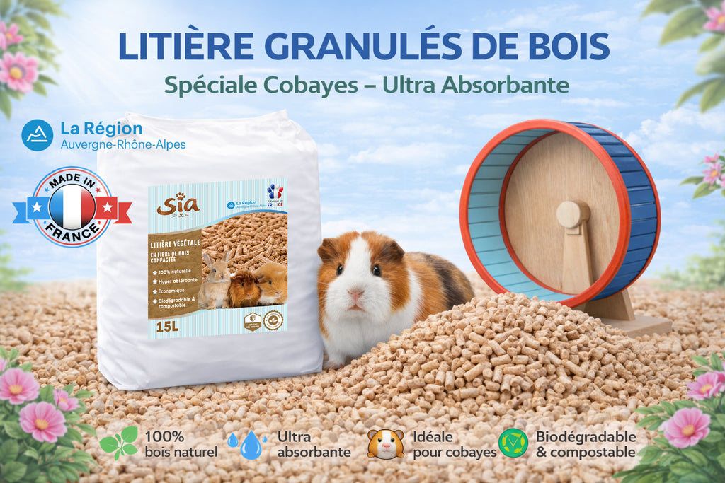 SIA Litière 🐱🌿 – Litière Végétale en Granulés de Bois 🪵 | Écologique ♻️ | Fabriquée en Auvergne 🌋