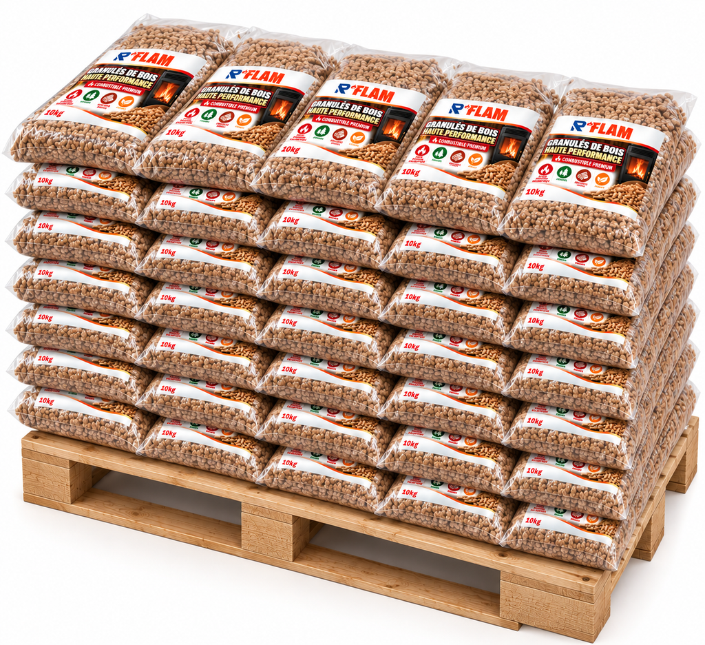 Demi-Palette - 35 sacs - Granulés de Bois Premium 10 kg
