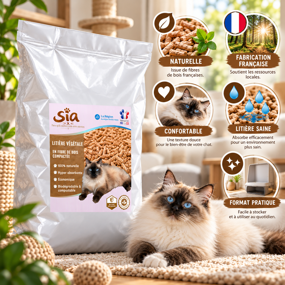 🐱🌿 SIA Litière chat