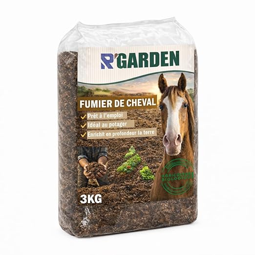 🐴 R'Garden – Fumier de Cheval Naturel 🌿 | Engrais Organique Composté pour Potager, Massifs & Jardin 🌸 | Sol Fertile et Enrichi 🌱