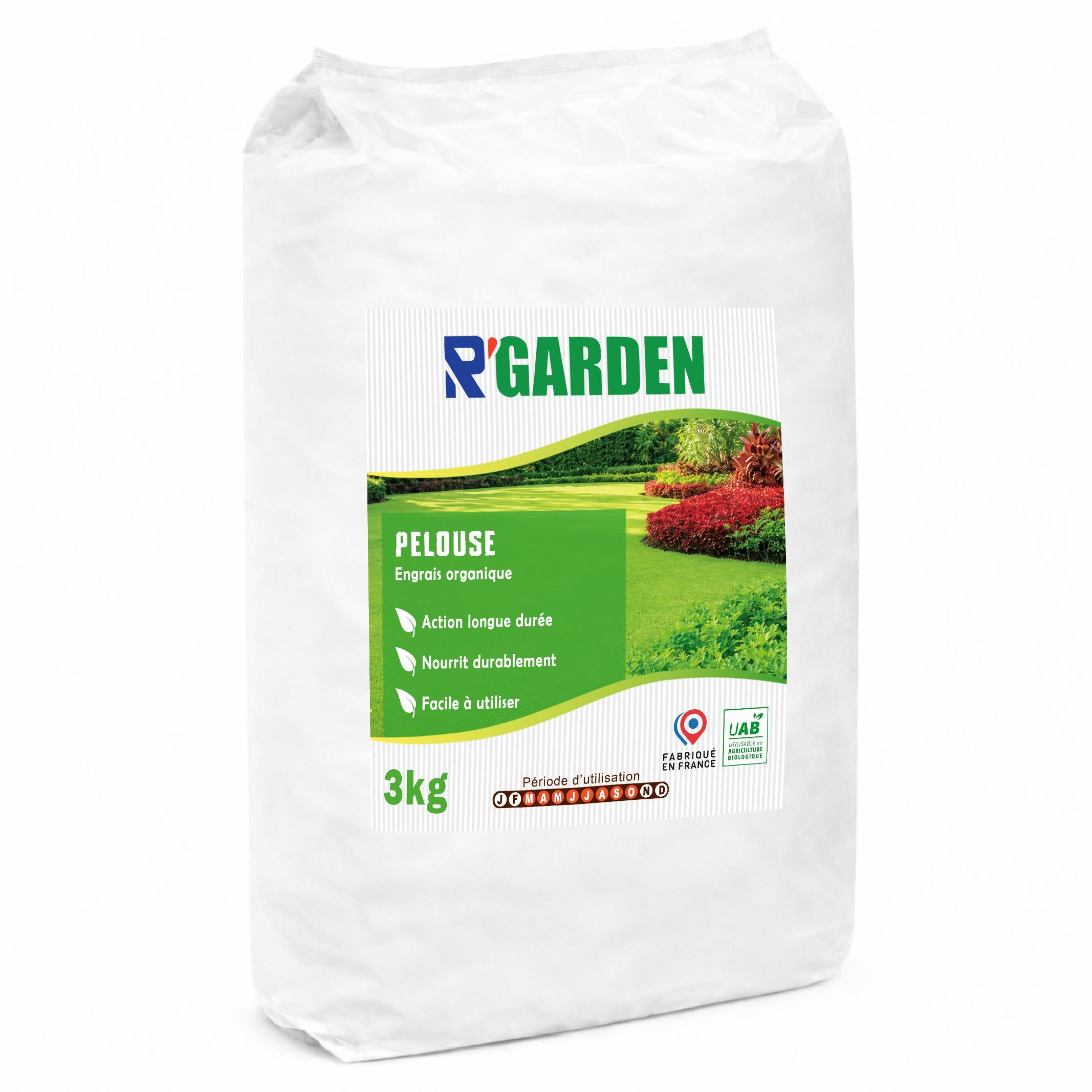 🌱 R’Garden – Engrais Organique Mixte Pelouse 🌿 | Engrais Écologique ♻️ | Fertilisant Naturel 🌾 | Nourrit en Profondeur 💧 | Facile d’Utilisation 🛠️