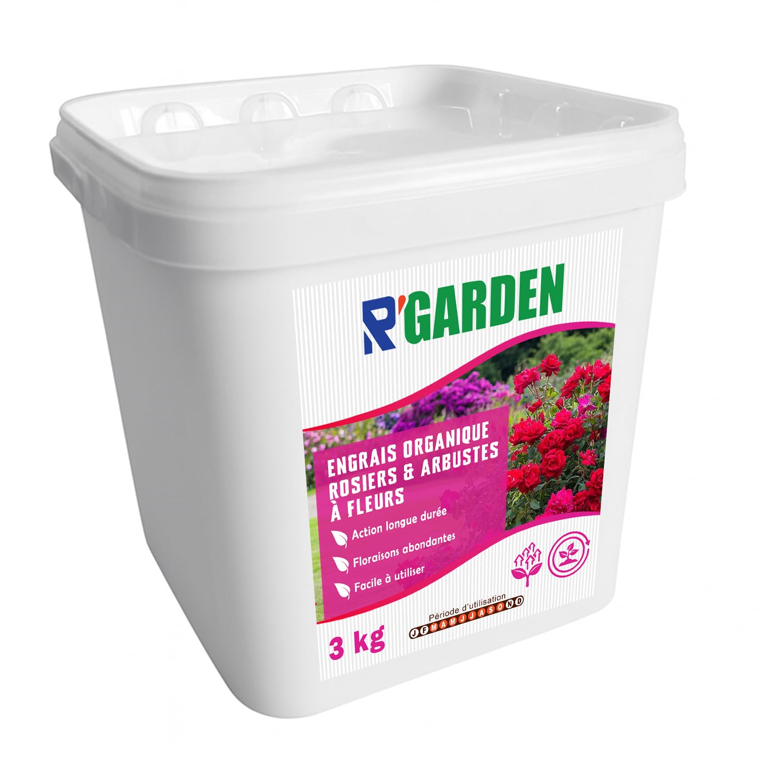 🌹 R’GARDEN – Engrais Organique Rosiers & Arbustes à Fleurs 🌿 | Croissance, Floraison & Feuillage Renforcés 🌸 | Utilisable en Agriculture Biologique ✅ | Fabriqué en France 🇫🇷