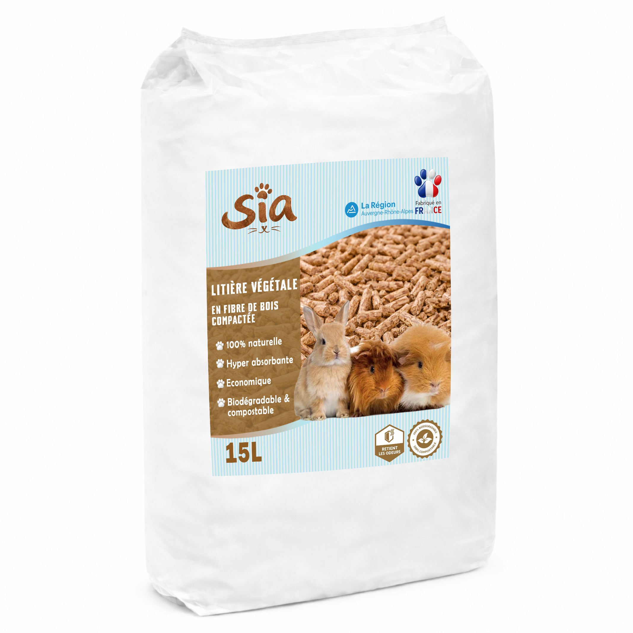 SIA Litière 🐱🌿 – Litière Végétale en Granulés de Bois 🪵 | Écologique ♻️ | Fabriquée en Auvergne 🌋
