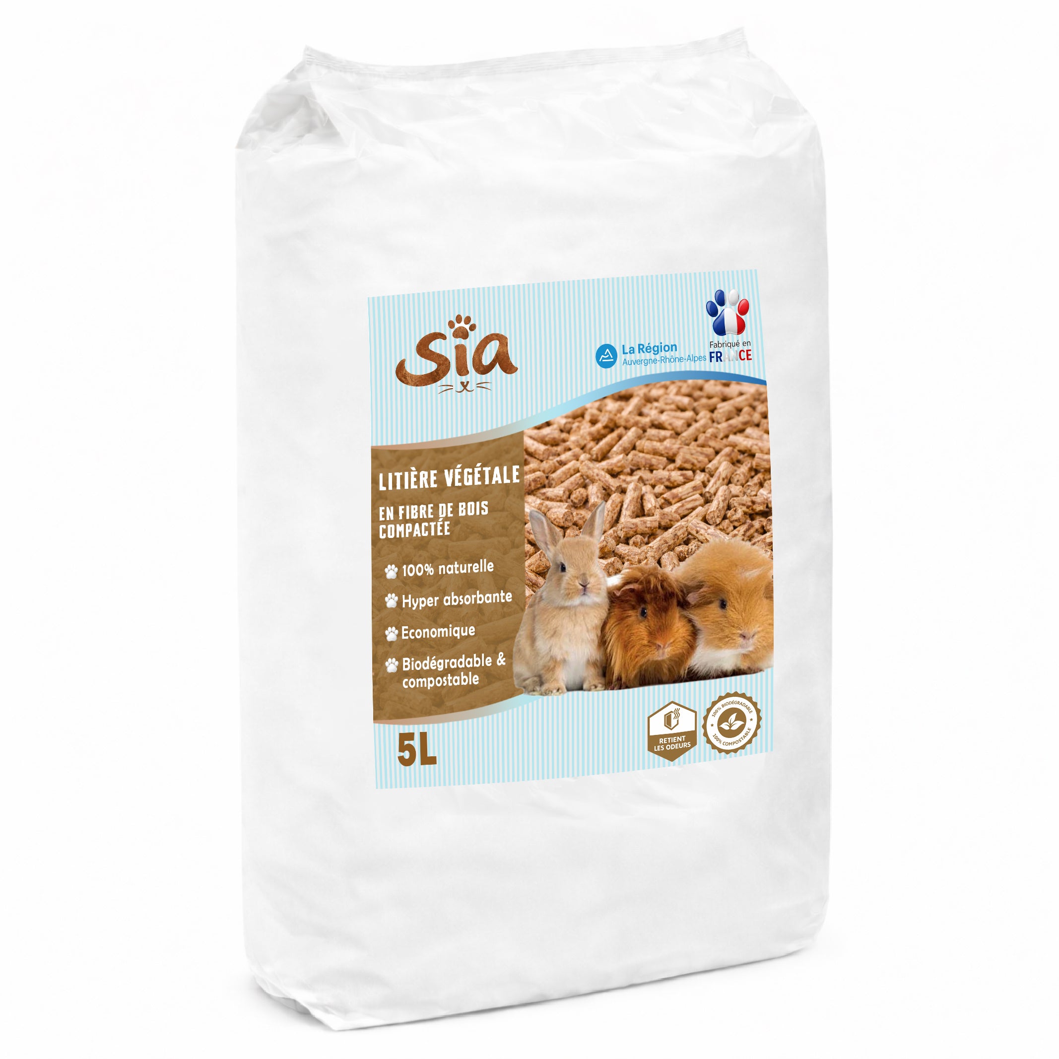 SIA Litière 🐱🌿 – Litière Végétale en Granulés de Bois 🪵 | Écologique ♻️ | Fabriquée en Auvergne 🌋