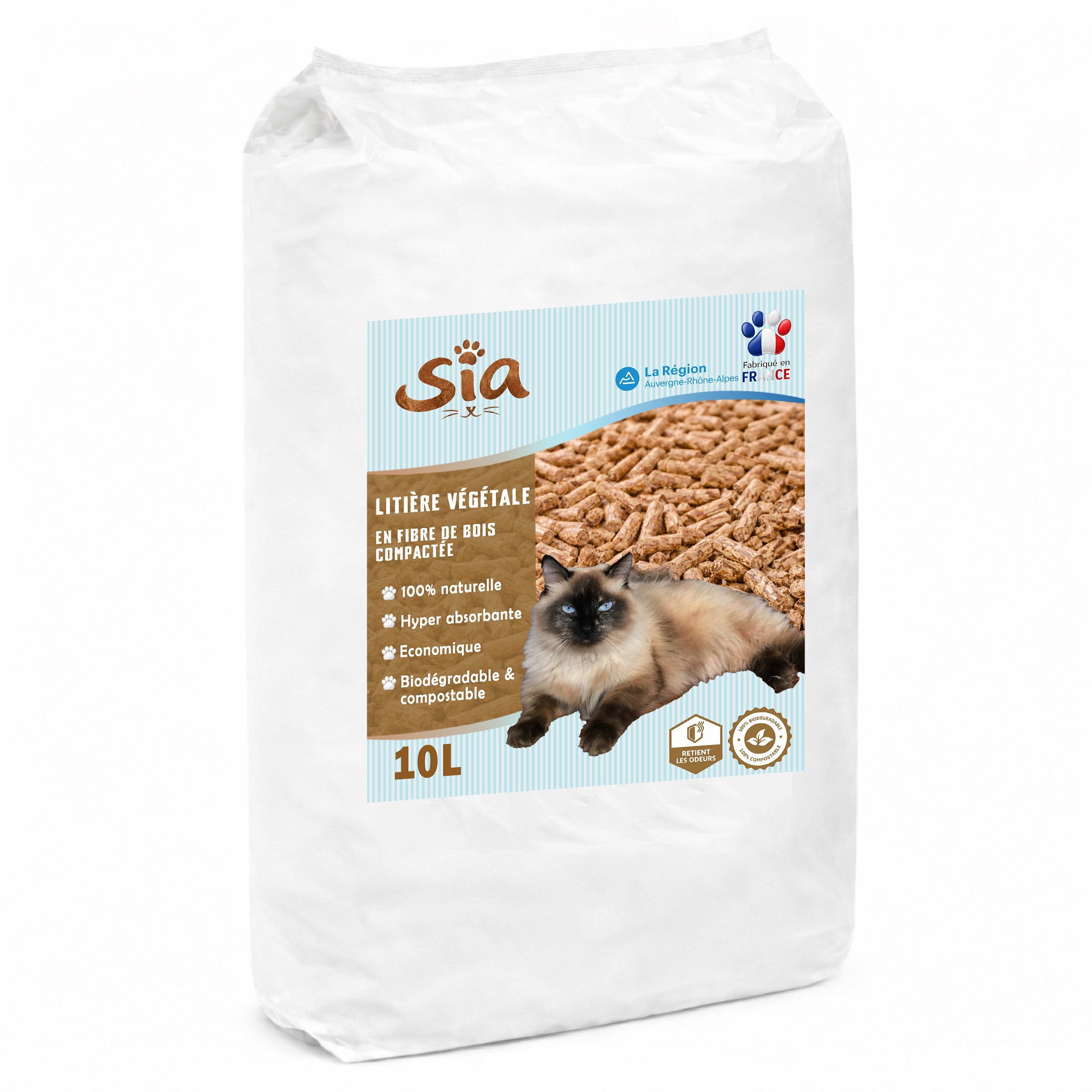 SIA Litière 🐱🌿 – Litière Végétale en Granulés de Bois 🪵 | Écologique ♻️ | Fabriquée en Auvergne 🌋