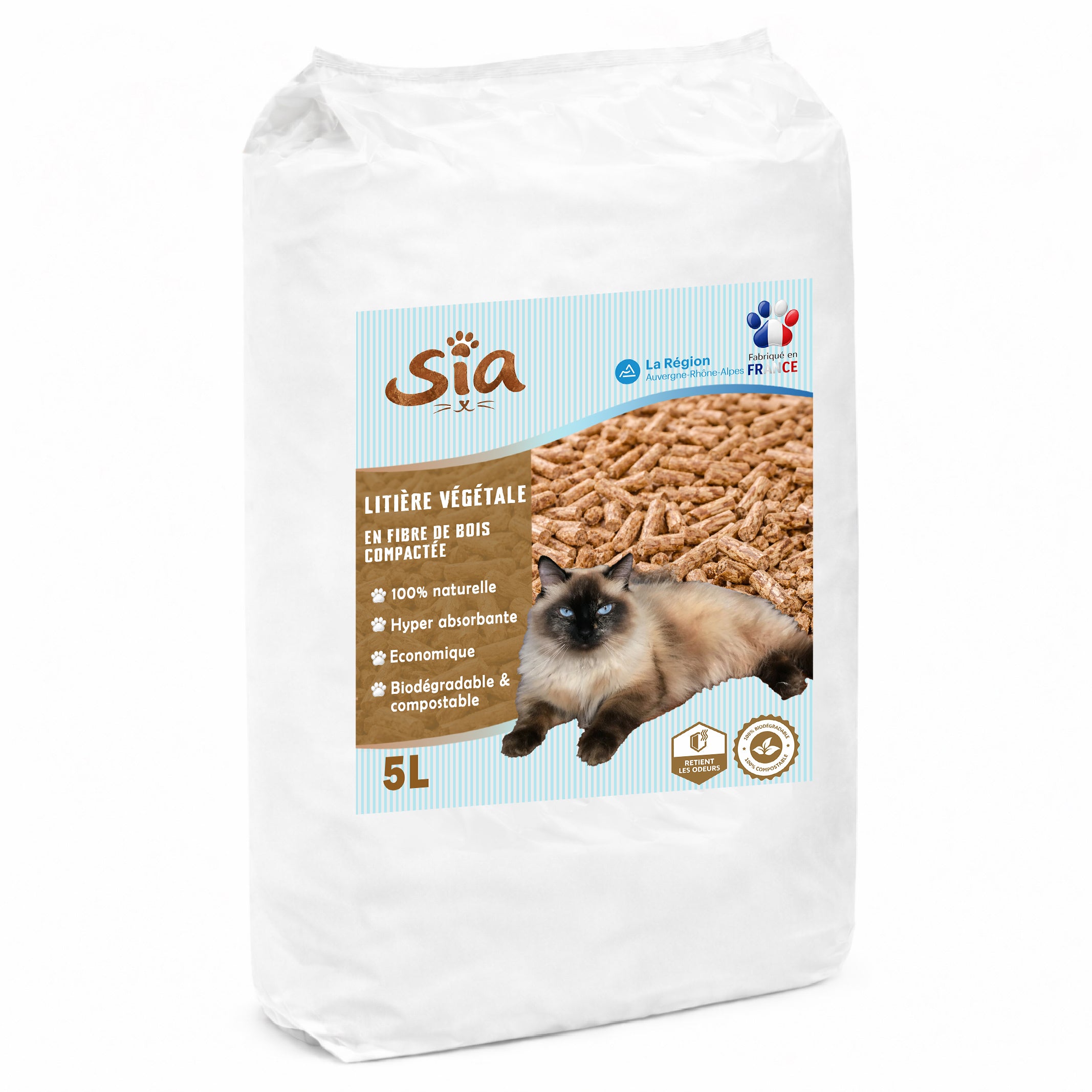 SIA Litière 🐱🌿 – Litière Végétale en Granulés de Bois 🪵 | Écologique ♻️ | Fabriquée en Auvergne 🌋