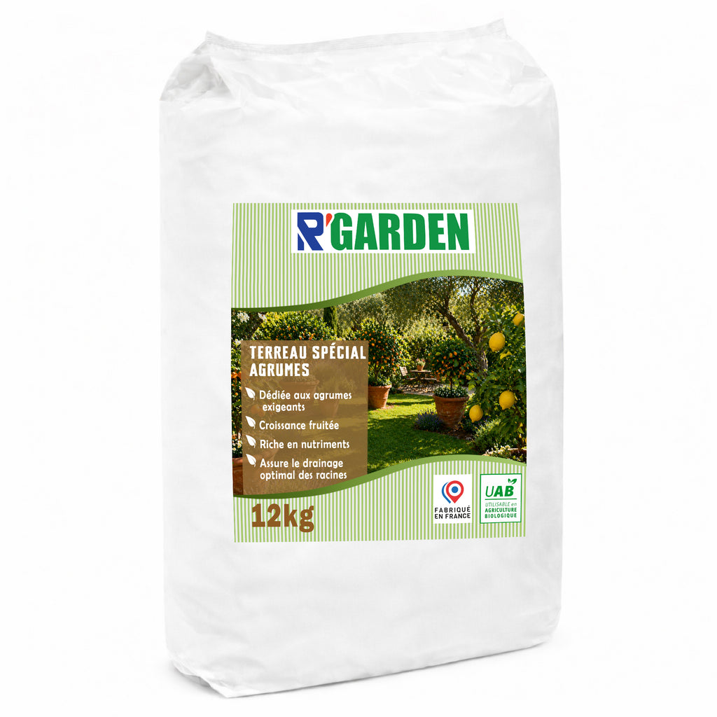 🍋 Terreau Spécial Agrumes – Terreau pour Citronnier, Oranger, Mandarinier et Kumquat – Favorise la Floraison et la Fructification – Utilisable en Agriculture Biologique – Fabriqué en France
