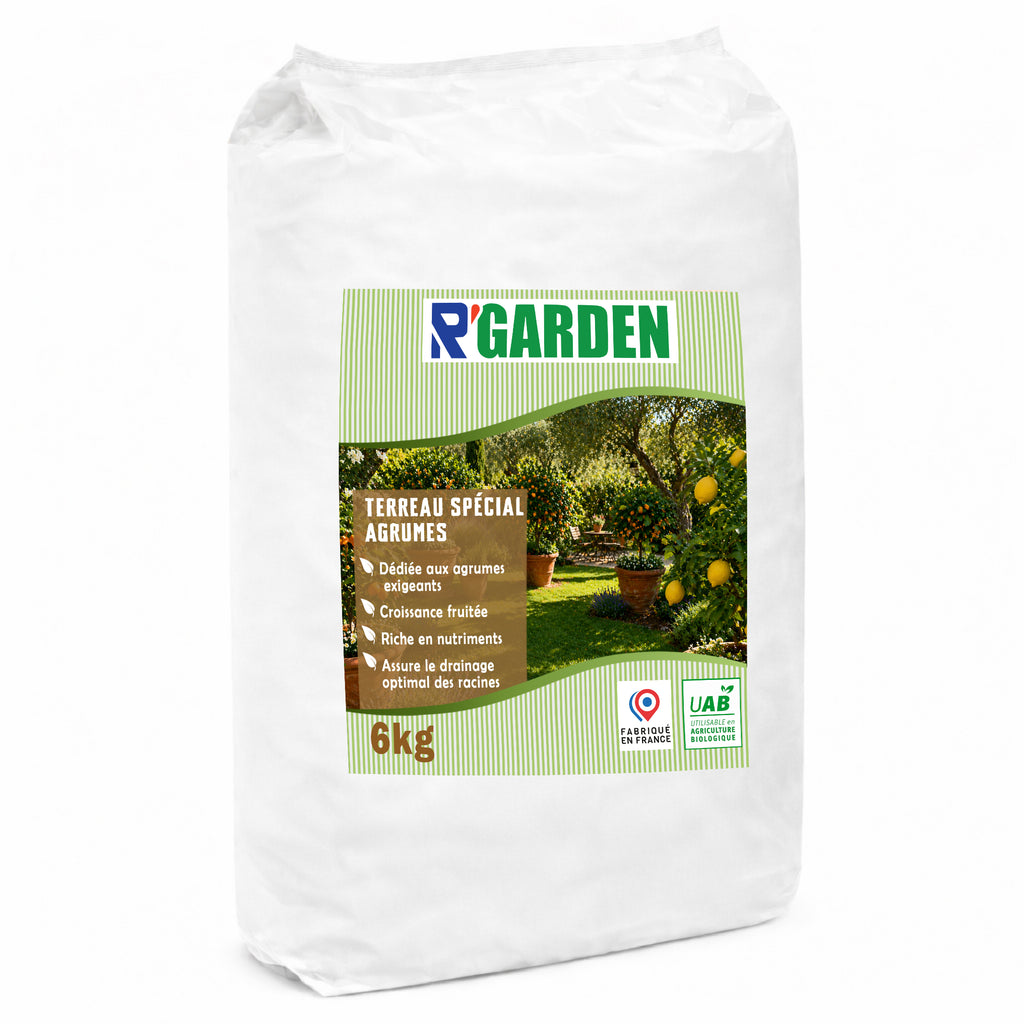 🍋 Terreau Spécial Agrumes – Terreau pour Citronnier, Oranger, Mandarinier et Kumquat – Favorise la Floraison et la Fructification – Utilisable en Agriculture Biologique – Fabriqué en France