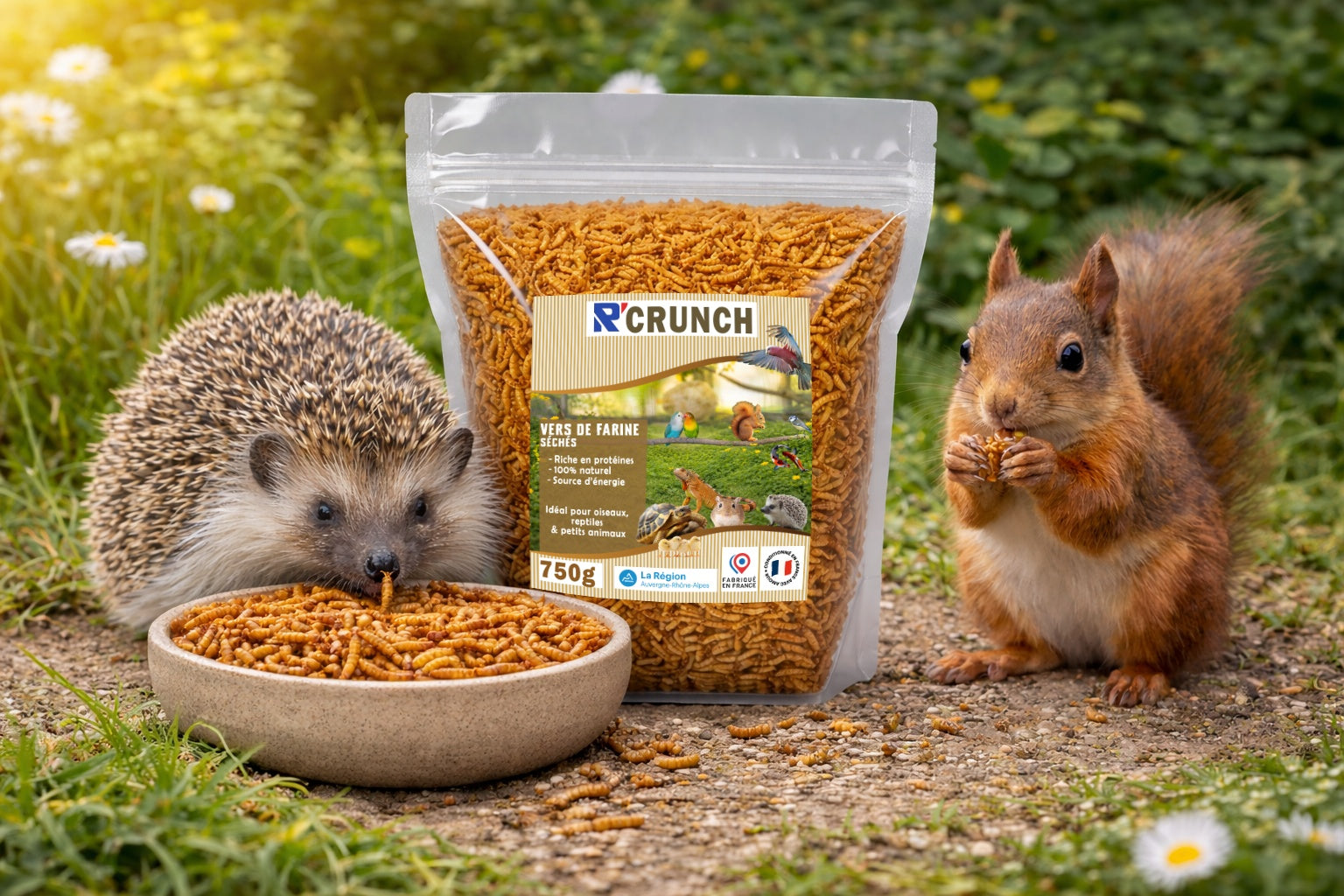🐛 Vers de Farine Séchés Premium 🇫🇷 | Origine Auvergne Rhône-Alpes France | Idéal petits animaux 🐾